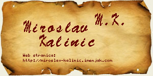 Miroslav Kalinić vizit kartica